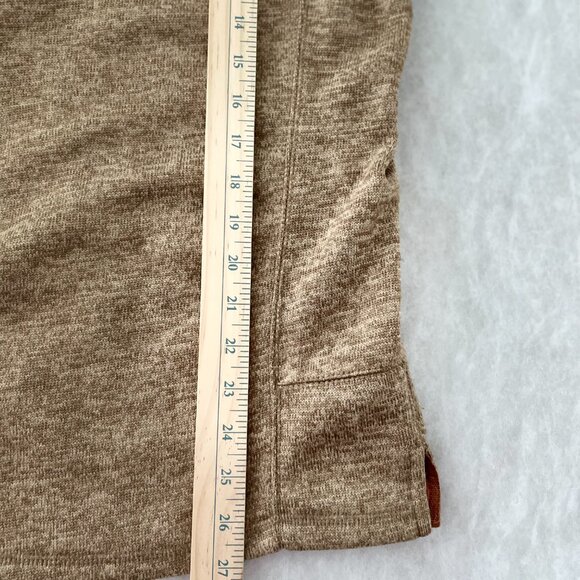 Outdoor Life Mens Heathered Khaki Textured Fleece Mock Neck Comfort Sweater Sz L - Picture 7 of 9